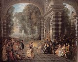 Jean-antoine Watteau Famous Paintings - Les Plaisirs du bal